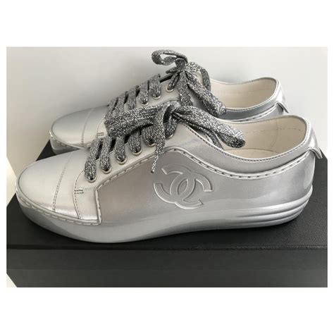 chaussures femme chanel|basket Chanel femme argent.